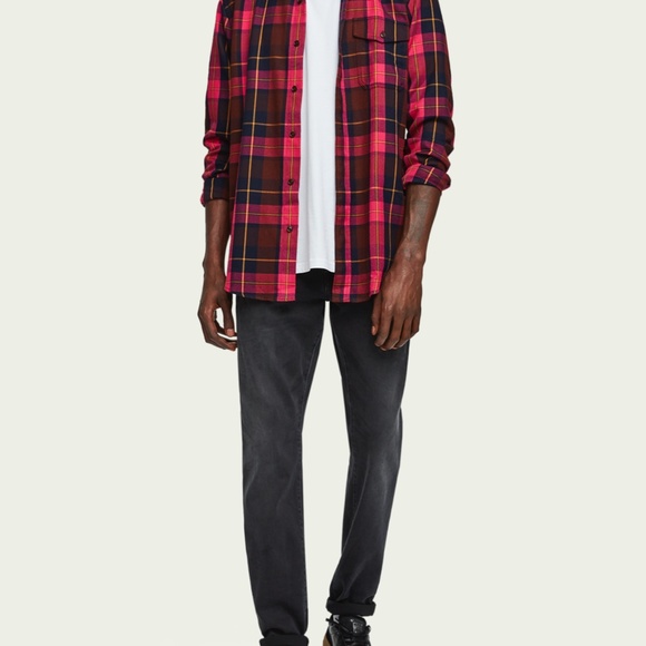 Scotch and Soda Checked Shirt Pink - Picture 4 of 4